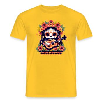 Sugar Skull - Männer T-Shirt - Gelb - Vorne - AI Model Male 178 dark (178cm)