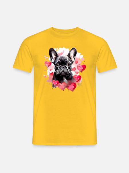 Frenchie, Bully, Französische Bulldogge, Geschenk - Männer T-Shirt - Gelb
