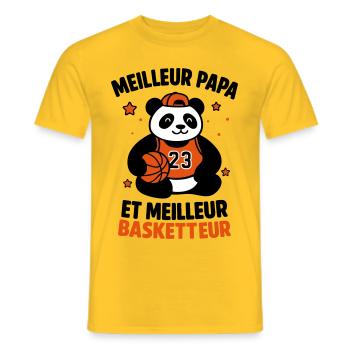 Meilleur basketteur meilleur papa Basket Sport - T-shirt homme - jaune - Devant - AI Model Male 178 dark (178cm)