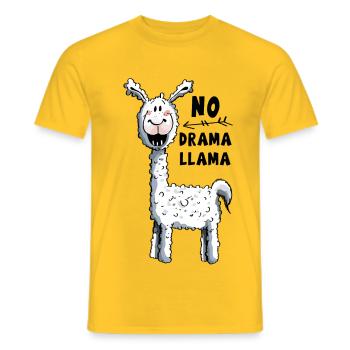 Non Llama Drama - Lama - T-shirt homme - jaune - Devant - AI Model Male 178 dark (178cm)