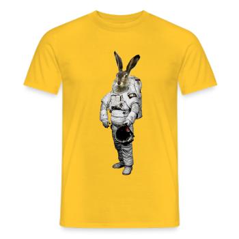 Hase Astronaut - Männer T-Shirt - Gelb - Vorne - AI Model Male 178 dark (178cm)