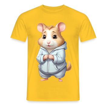 Cuddly Hero Hamster Pull à capuche - T-shirt homme - jaune - Devant - AI Model Male 178 dark (178cm)
