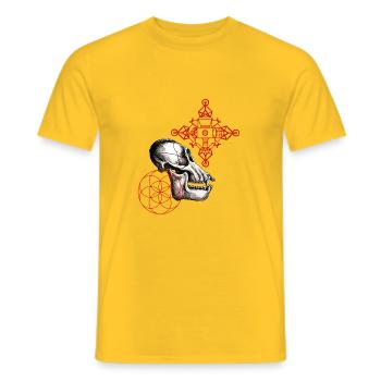 lunar australpithecus - Men's T-Shirt - yellow - Front - AI Model Male 178 dark (178cm)