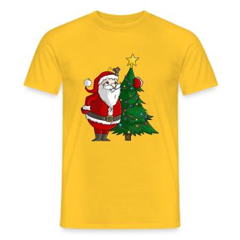 bande dessinée mignonne Père Noël - T-shirt homme - jaune - Devant - AI Model Male 178 dark (178cm)