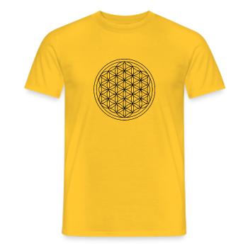 Lebensblume - Männer T-Shirt - Gelb - Vorne - AI Model Male 178 dark (178cm)