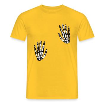 squelette main - T-shirt homme - jaune - Devant - AI Model Male 178 dark (178cm)