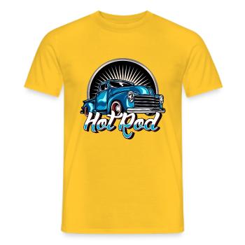Hot rod Vintage California Summer 1003 - T-shirt homme - jaune - Devant - AI Model Male 178 dark (178cm)