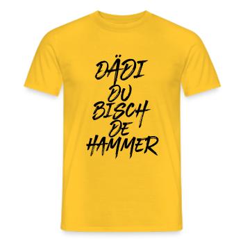 Dädi du bisch de Hammer Schweiz Papa Vatertag - Männer T-Shirt - Gelb - Vorne - AI Model Male 178 dark (178cm)