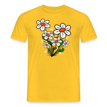 daisies, daisies, flower tendril, flower, flowery - Men's T-Shirt - yellow - Front - AI Model Male 178 dark (178cm)