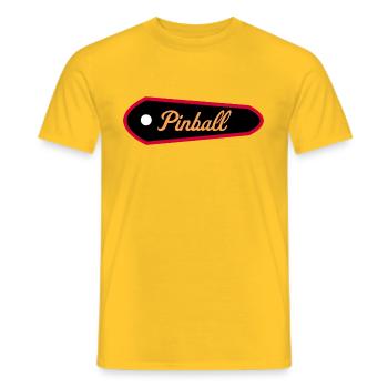 Pinball Arcade pinball machine - Men's T-Shirt - yellow - Front - AI Model Male 178 dark (178cm)
