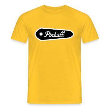 Pinball Arcade pinball machine - Men's T-Shirt - yellow - Front - AI Model Male 178 dark (178cm)