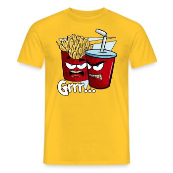 Angry food - T-shirt homme - jaune - Devant - AI Model Male 178 dark (178cm)