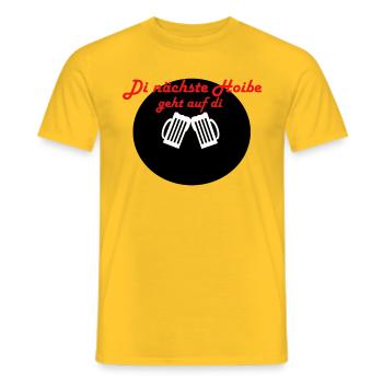 Bayern, Bavaria, Hoibe, Halbe Bier - Männer T-Shirt - Gelb - Vorne - AI Model Male 178 dark (178cm)