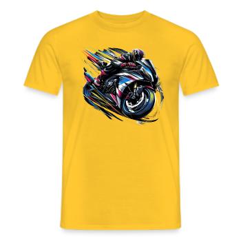 Velocity Vortex - Männer T-Shirt - Gelb - Vorne - AI Model Male 178 dark (178cm)
