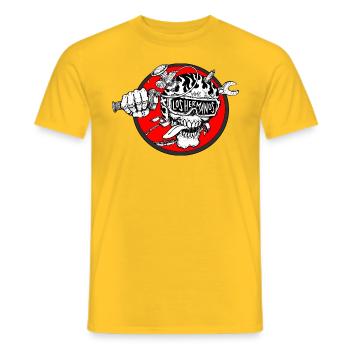 LOS HERMANOS "VOLLGAS" - Männer T-Shirt - Gelb - Vorne - AI Model Male 178 dark (178cm)