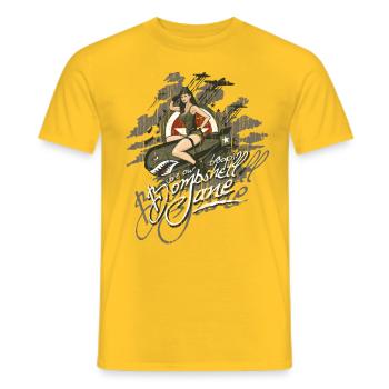 bombshell_jane - Men's T-Shirt - yellow - Front - AI Model Male 178 dark (178cm)