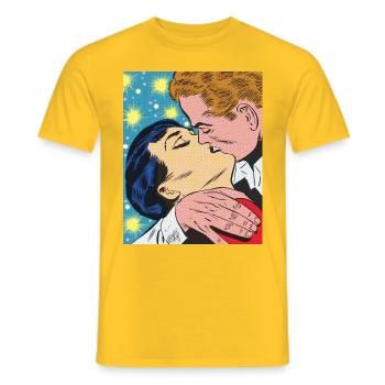 Baiser inoubliable - T-shirt homme - jaune - Devant - AI Model Male 178 dark (178cm)