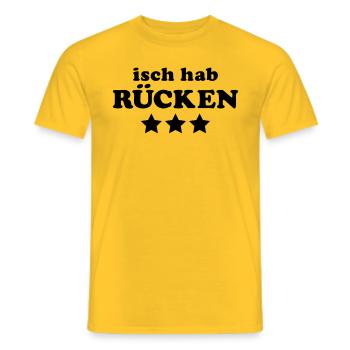 Ish got back + 3 stars 1c / I'm back - Men's T-Shirt - yellow - Front - AI Model Male 178 dark (178cm)