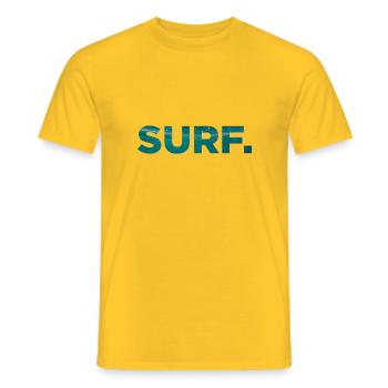 Surf surfing surfing surfer surfer - Men's T-Shirt - yellow - Front - AI Model Male 178 dark (178cm)