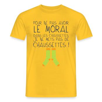 chaussette citation moral avoir humour drole expre - T-shirt homme - jaune - Devant - AI Model Male 178 dark (178cm)