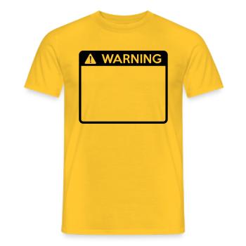 Warning Sign (1 colour) - Men's T-Shirt - yellow - Front - AI Model Male 178 dark (178cm)