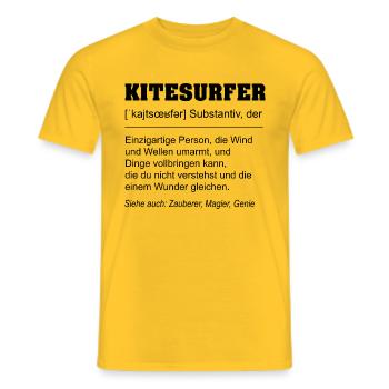 Kitesurfer Definition - Männer T-Shirt - Gelb - Vorne - AI Model Male 178 dark (178cm)