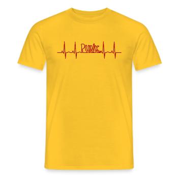 ECG Punk - Men's T-Shirt - yellow - Front - AI Model Male 178 dark (178cm)