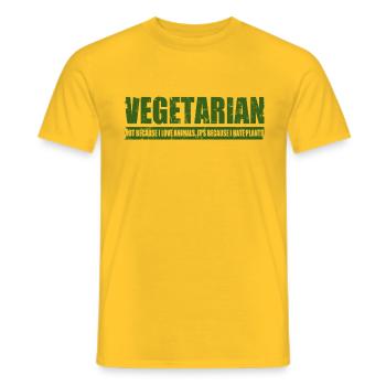 Vegetarian - Männer T-Shirt - Gelb - Vorne - AI Model Male 178 dark (178cm)