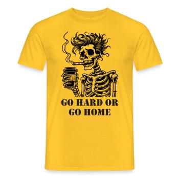 Go Hard or Go Home - Men's T-Shirt - yellow - Front - AI Model Male 178 dark (178cm)