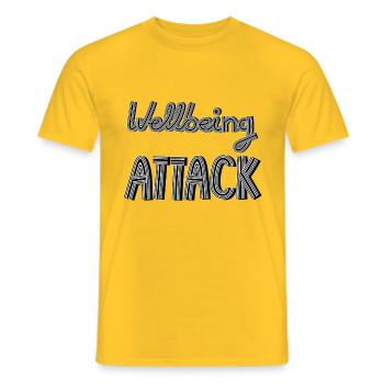 WELLBEING ANGRIFF - Männer T-Shirt - Gelb - Vorne - AI Model Male 178 dark (178cm)