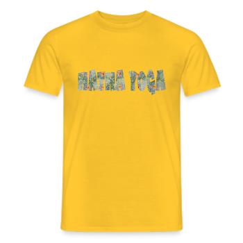 hatha yoga schriftzug e 211 - Männer T-Shirt - Gelb - Vorne - AI Model Male 178 dark (178cm)