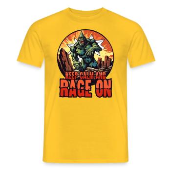 Keep calm and keep raging, monster rage - Men's T-Shirt - yellow - Front - AI Model Male 178 dark (178cm)
