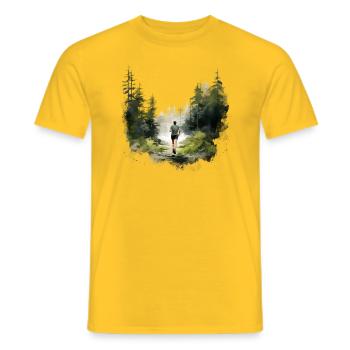 Plus vite, plus loin, plus fort : votre t-shirt de jogging - T-shirt homme - jaune - Devant - AI Model Male 178 dark (178cm)