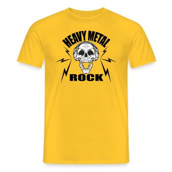 Idée cadeau de musique rock heavy metal - T-shirt homme - jaune - Devant - AI Model Male 178 dark (178cm)