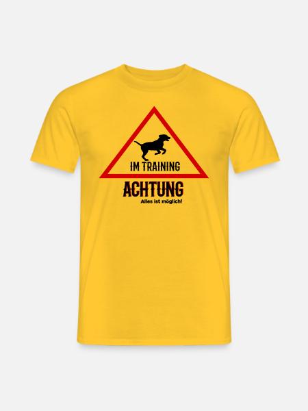 Hundetraining Achtung Hund im Training - Männer T-Shirt - Gelb