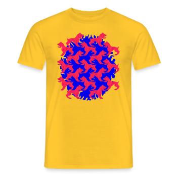 blue and red Dog - Männer T-Shirt - Gelb - Vorne - AI Model Male 178 dark (178cm)