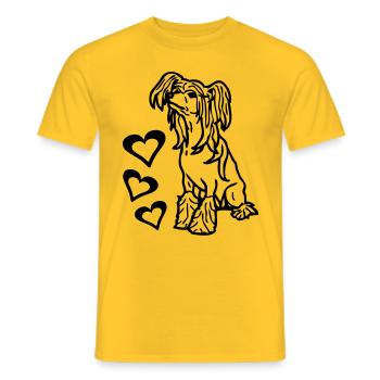chinesecrestedhairless03 - T-shirt homme - jaune - Devant - AI Model Male 178 dark (178cm)