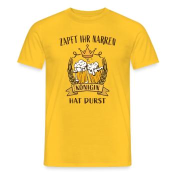 Zapft Ihr Narren die Königin hat Durst - Männer T-Shirt - Gelb - Vorne - AI Model Male 178 dark (178cm)