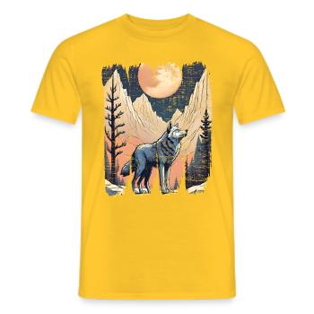 Wolfsberge Vollmondwald - Männer T-Shirt - Gelb - Vorne - AI Model Male 178 dark (178cm)