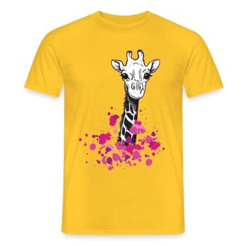 Giraffenklekse - T-shirt homme - jaune - Devant - AI Model Male 178 dark (178cm)