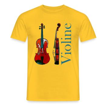 violine - Männer T-Shirt - Gelb - Vorne - AI Model Male 178 dark (178cm)