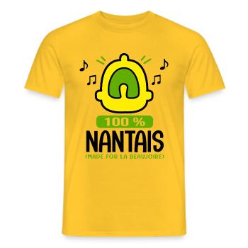 supporter Nantes football nantais Enfant bébé - T-shirt homme - jaune - Devant - AI Model Male 178 dark (178cm)