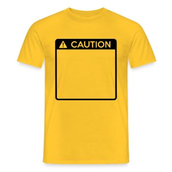 Caution Sign (1 colour) - Men's T-Shirt - yellow - Front - AI Model Male 178 dark (178cm)
