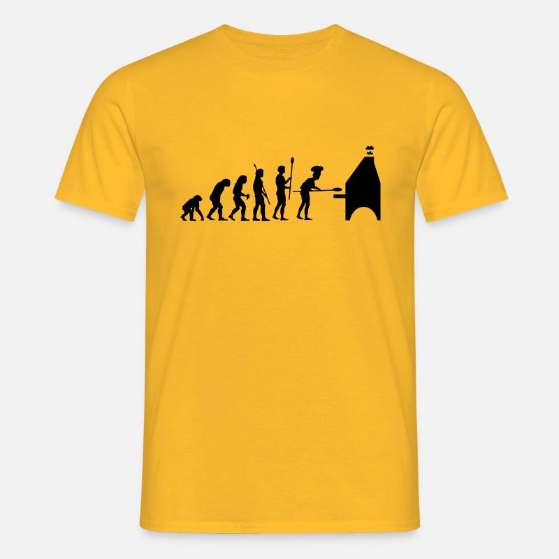 evolution pizza - Men's T-Shirt - yellow