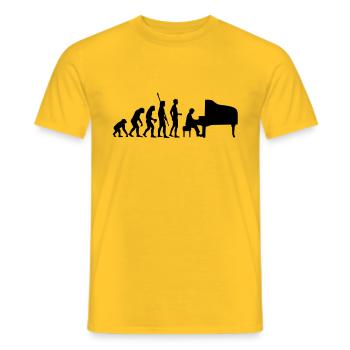 evolution_pianist - Männer T-Shirt - Gelb - Vorne - AI Model Male 178 dark (178cm)