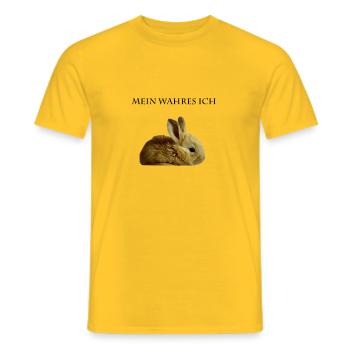Mon vrai je lapin - T-shirt homme - jaune - Devant - AI Model Male 178 dark (178cm)
