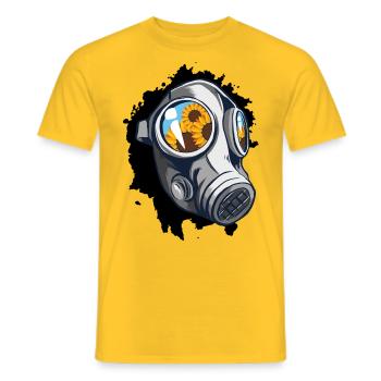 gas mask - Men's T-Shirt - yellow - Front - AI Model Male 178 dark (178cm)