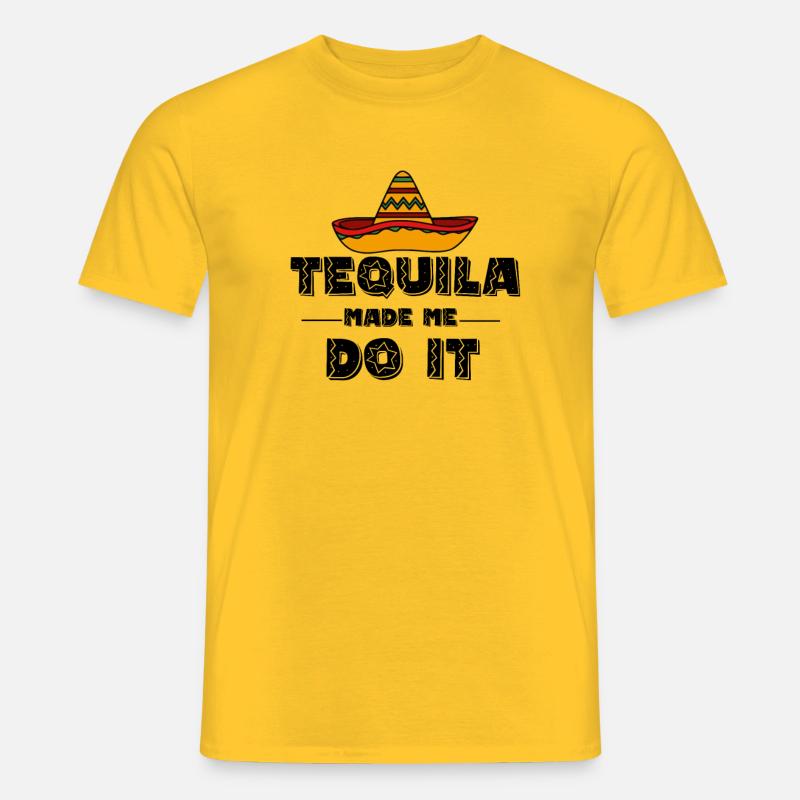 Tequila controls me - Männer T-Shirt - Gelb