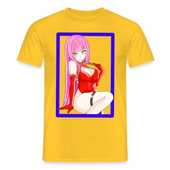 Sexy Chinese Girl - T-shirt homme - jaune - Devant - AI Model Male 178 dark (178cm)