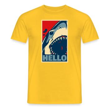 Hallo Hai - Männer T-Shirt - Gelb - Vorne - AI Model Male 178 dark (178cm)